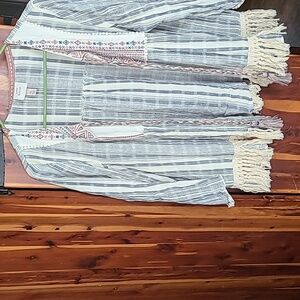 Knox Rose Striped Embroidered Boho Jacket